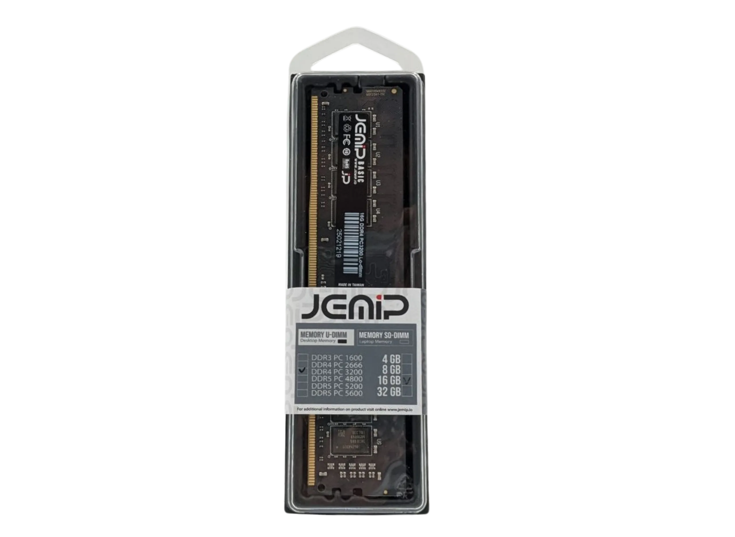 101168 MEMORIA RAM JEMIP BASIC 16GB DDR4 3200MHZ UDIMM - Image 1