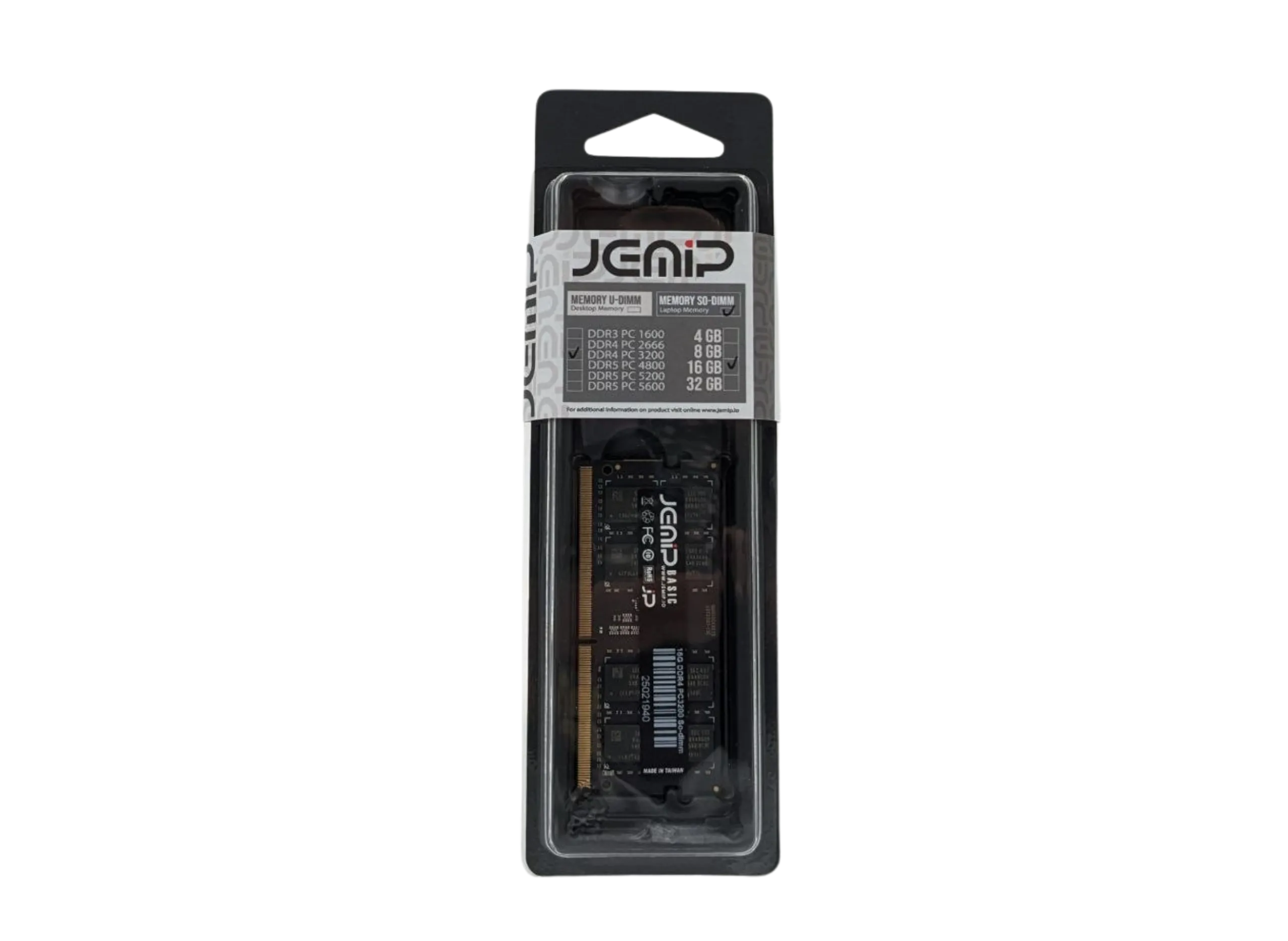 101539 MEMORIA RAM JEMIP BASIC 16GB DDR4 3200MHZ SODIMM - Image 1