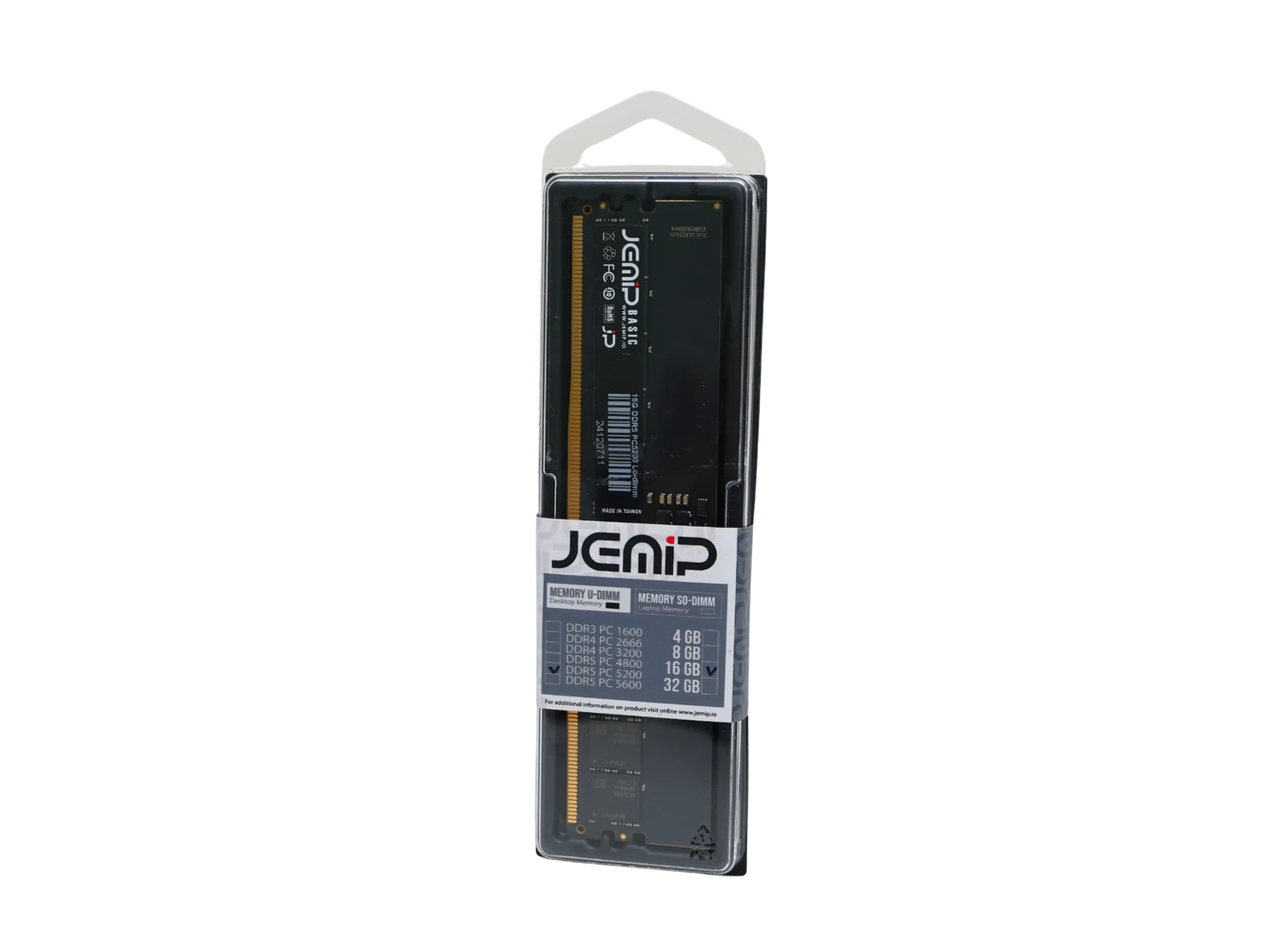 101609 MEMORIA RAM JEMIP BASIC 16GB DDR5 5200MHZ UDIMM - Image 1