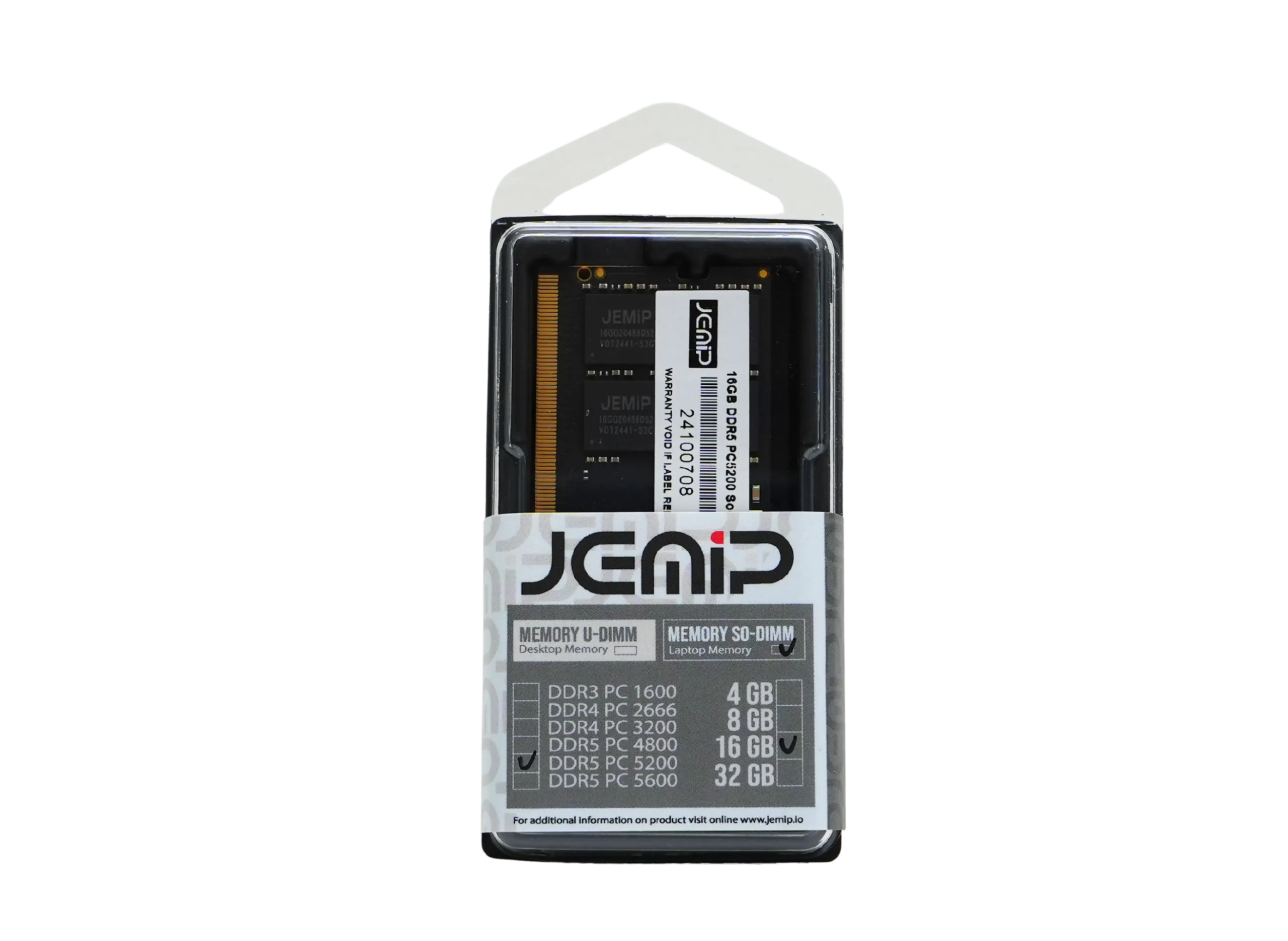 102152 MEMORIA RAM JEMIP BASIC 16GB DDR5 5200MHZ SODIMM - Image 1