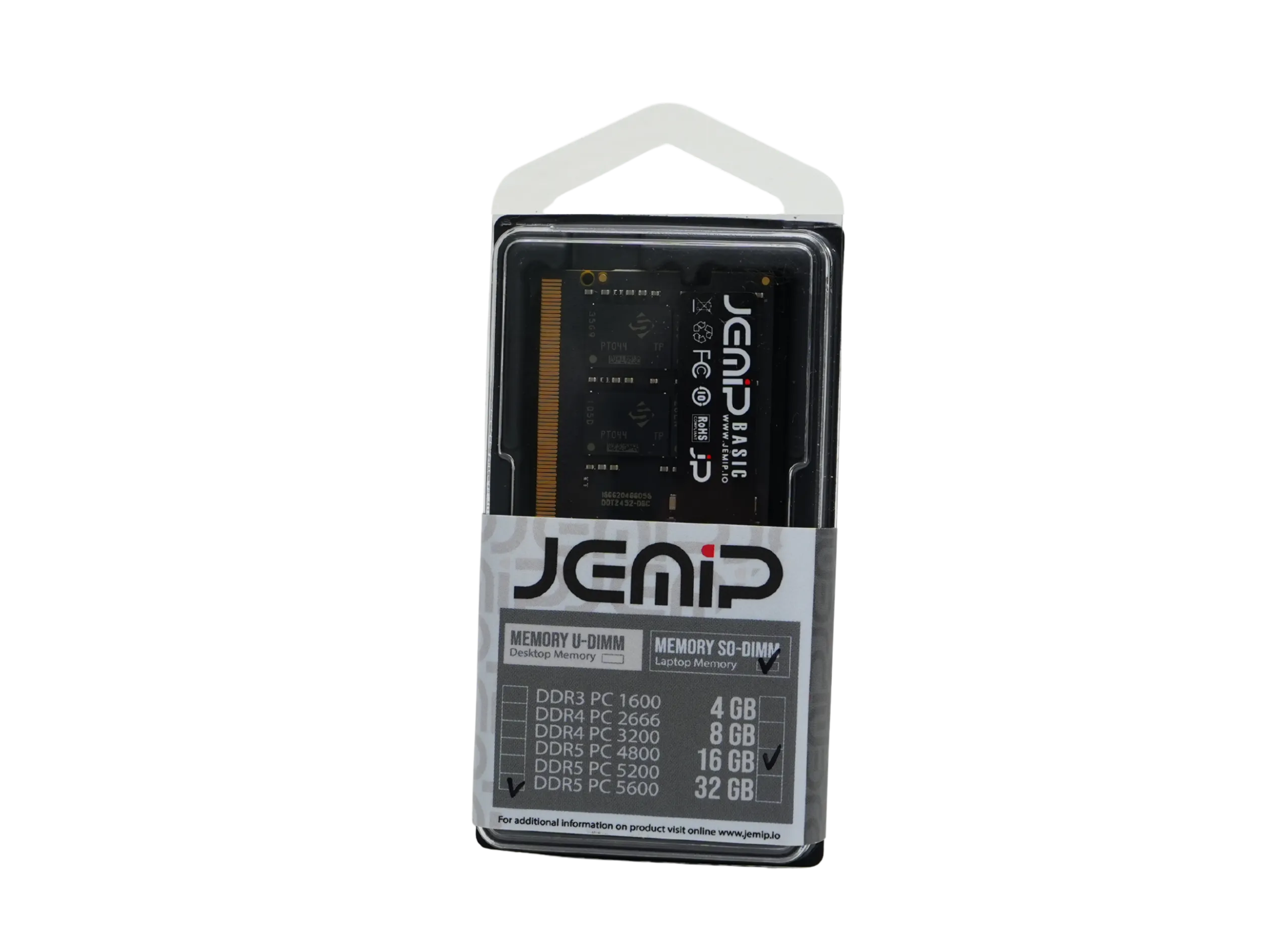 102153 MEMORIA RAM JEMIP BASIC 16GB DDR5 5600MHZ SODIMM - Image 1