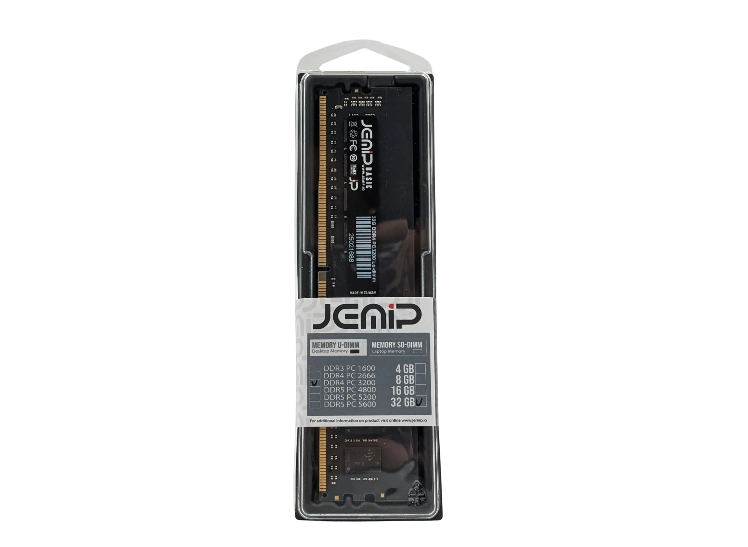 102233 MEMORIA RAM JEMIP BASIC 32GB DDR4 3200MHZ UDIMM - Image 1