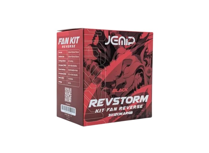 VENTILADOR REVSTORM KIT FAN REVERSE ARGB NEGRO JEMIP GAMING – 3x12CM - Image 2