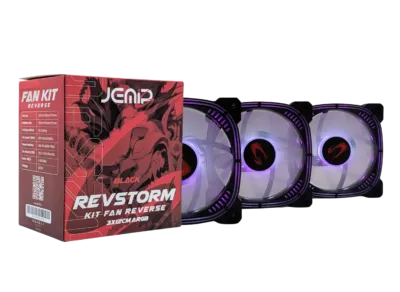 VENTILADOR REVSTORM KIT FAN REVERSE ARGB NEGRO JEMIP GAMING – 3x12CM