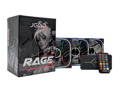 VENTILADOR JEMIP RAGE 2.0 KIT 3 EN 1+HUB+CONTROL REMOTO 3x12CM