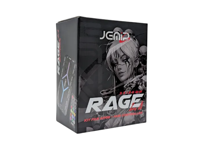 VENTILADOR JEMIP RAGE 2.0 KIT 3 EN 1+HUB+CONTROL REMOTO 3x12CM - Image 3