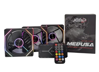 VENTILADOR JEMIP MEDUSA KIT 3 EN 1+ HUB+CONTROL REMOTO 3X12CM - Image 2